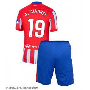 Atletico Madrid Julian Alvarez #19 Replik Heimtrikot Kinder 2024-25 Kurzarm (+ Kurze Hosen)